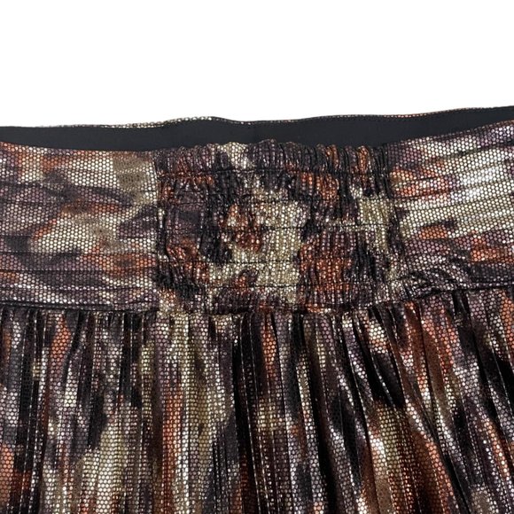 Ba&sh NEW Women's Metallic Poly Violet Tiered Pleated Midi Skirt Size 8 - Picture 10 of 16